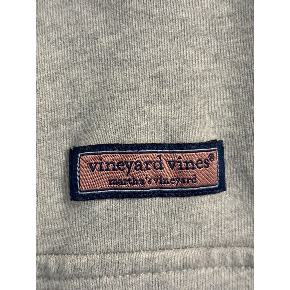 Vineyard Vines Womens XL Gray Quarter Zip Pullover Canvas Shoulder Patch Sweater - Picture 3 of 8